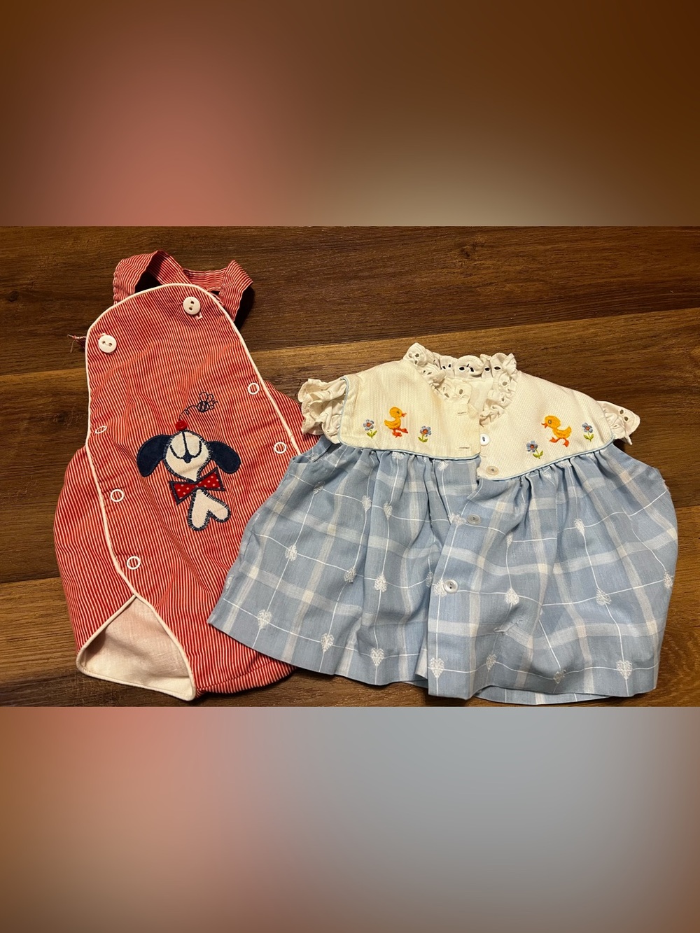 health-tex Red & White Vintage Striped Infant Outfit with Label Detail and dress